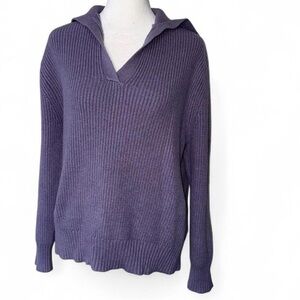 Elegant Purple V-Neck Sweater